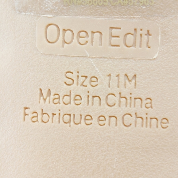 New Open Edit Remmy Twisted Strap Beige Square Toe Heeled Sandals W303 - Picture 11 of 16